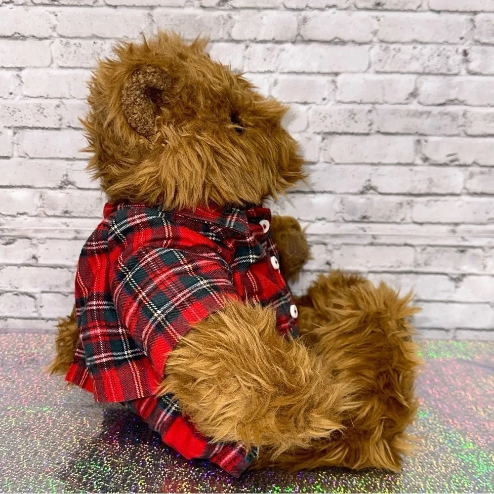 Belkie 2000 Teddy Bear Plush Plaid Pajamas Festive Jointed Hands Feet Vintage